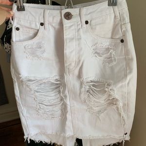 One teaspoon White Distressed midi skirt